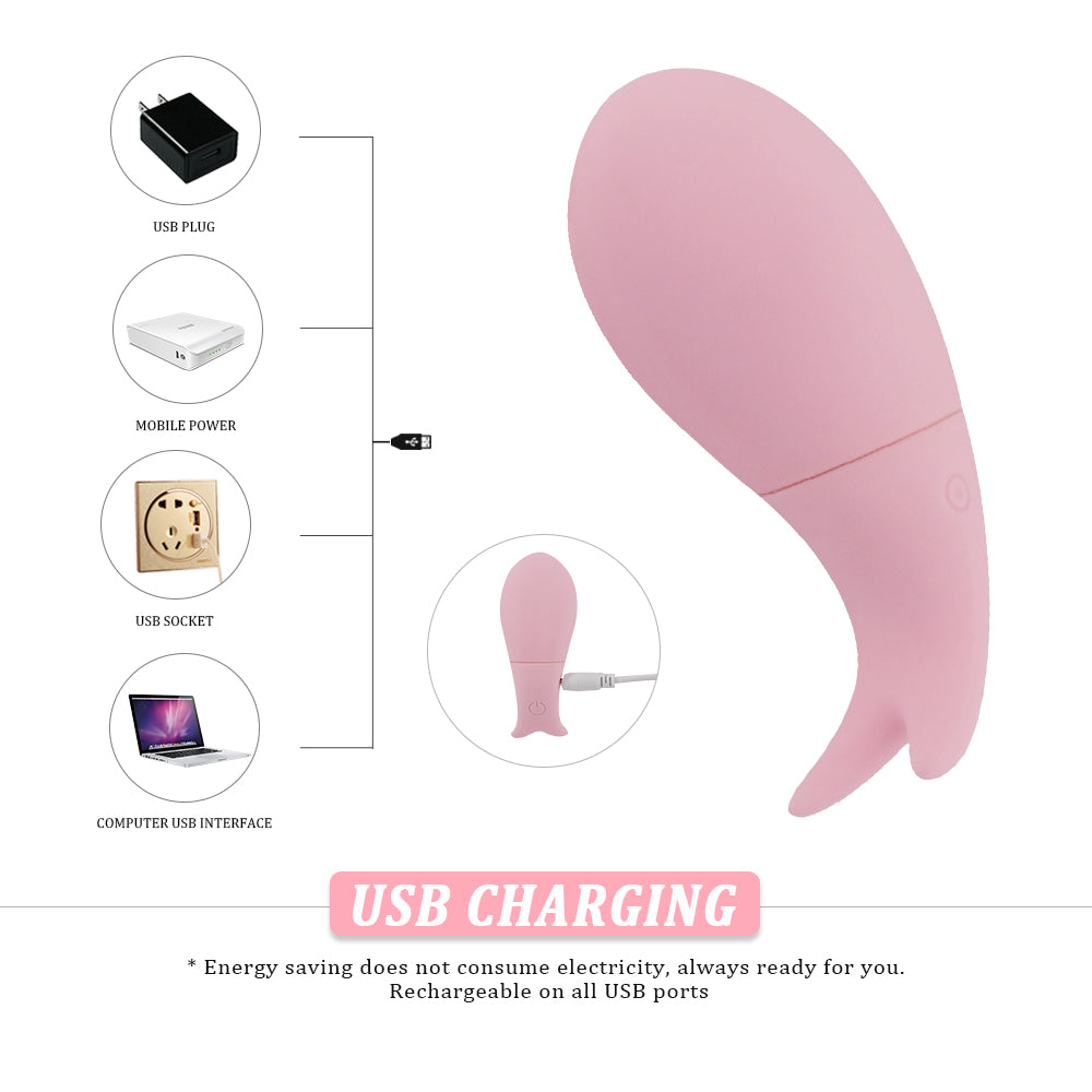 Baby Fish Invisible Mini Whale Vibrator Clitoris G-spot Stimulation USB Charging Vibrating Egg-EROSREALM