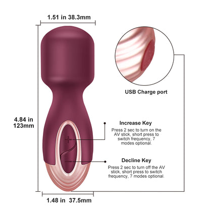 Violets Mini Silicone Massage Wand Vibrator-EROSREALM