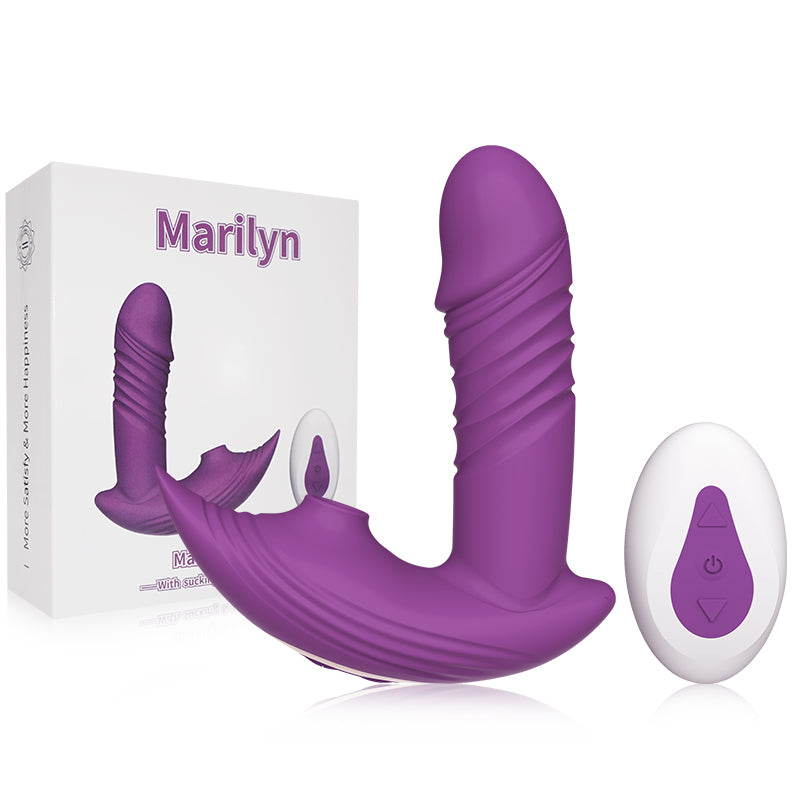 Marilyn 3-in-1 Remote Control Telescopic Dildo Panty Vibrator-EROSREALM