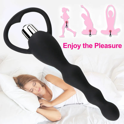 Silicone Anal Vibrator. Vibrating Anal Beads-EROSREALM