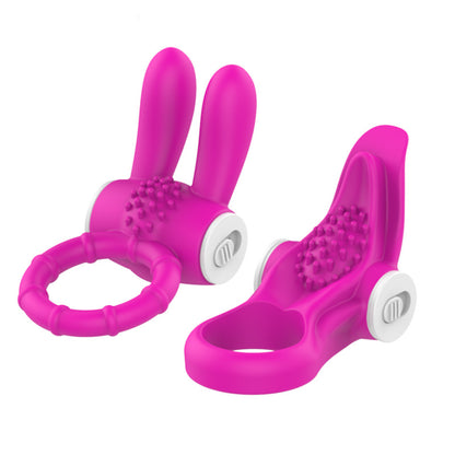 Male Rabbit Vibrating Penis Ring Tongue Licking Vibration Penis Ring-EROSREALM