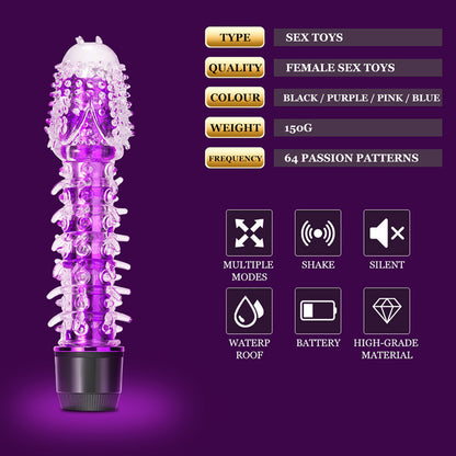 Dildo Vibrator with Tapered Tips-EROSREALM