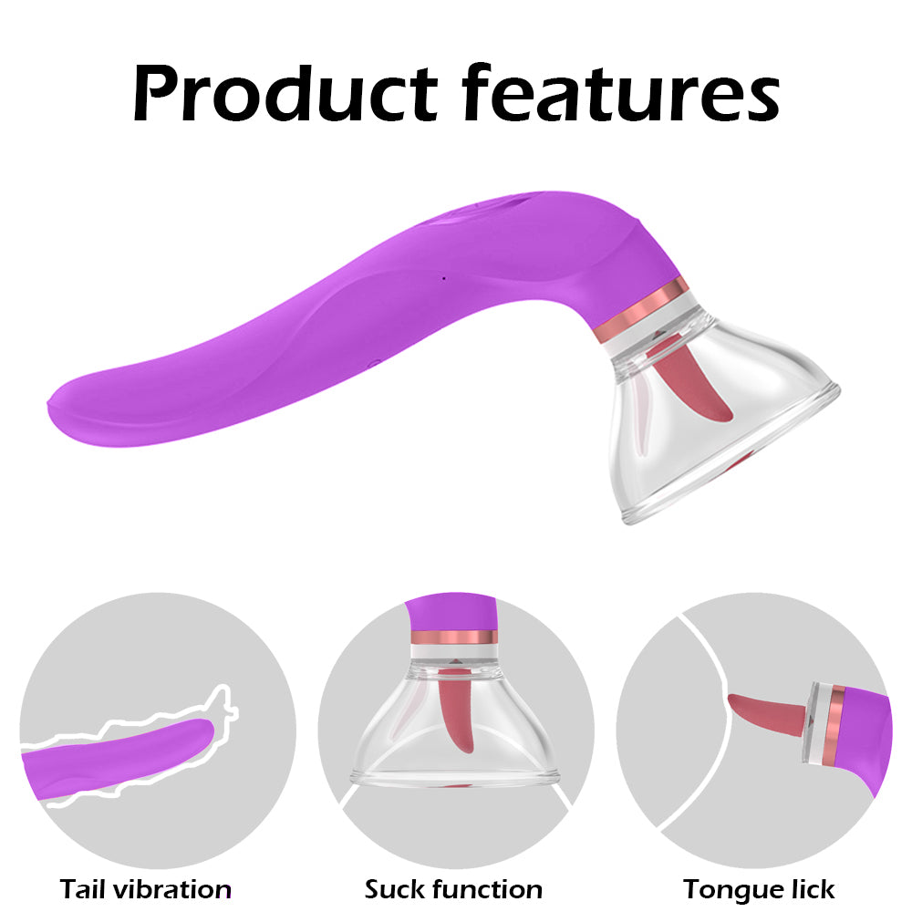 Clitoral Sucking Tongue Vibrator with 8 Sucking Modes and 5 Licking Modes-EROSREALM