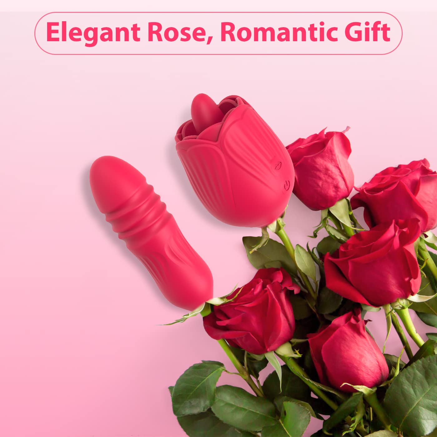 The Rose Tongue Toy with Thrusting Flower Dildo-EROSREALM