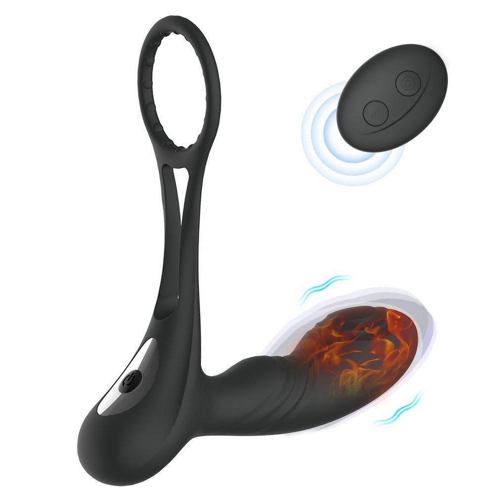 10 Vibration Mode Men Butt Plug Heating Prostate Massager Delay Ejaculation Ring-EROSREALM