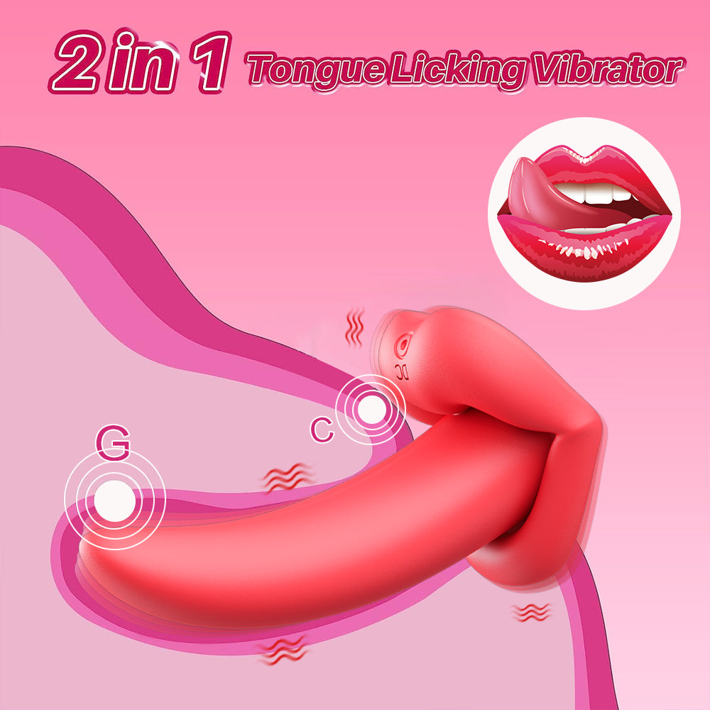 Rose Tongue Licking Vibrator Clitoral Stimulator With Remote Control-EROSREALM