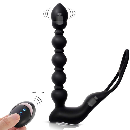 Remote Control Vibrating Anal Beads Butt Plug Vibrator-EROSREALM