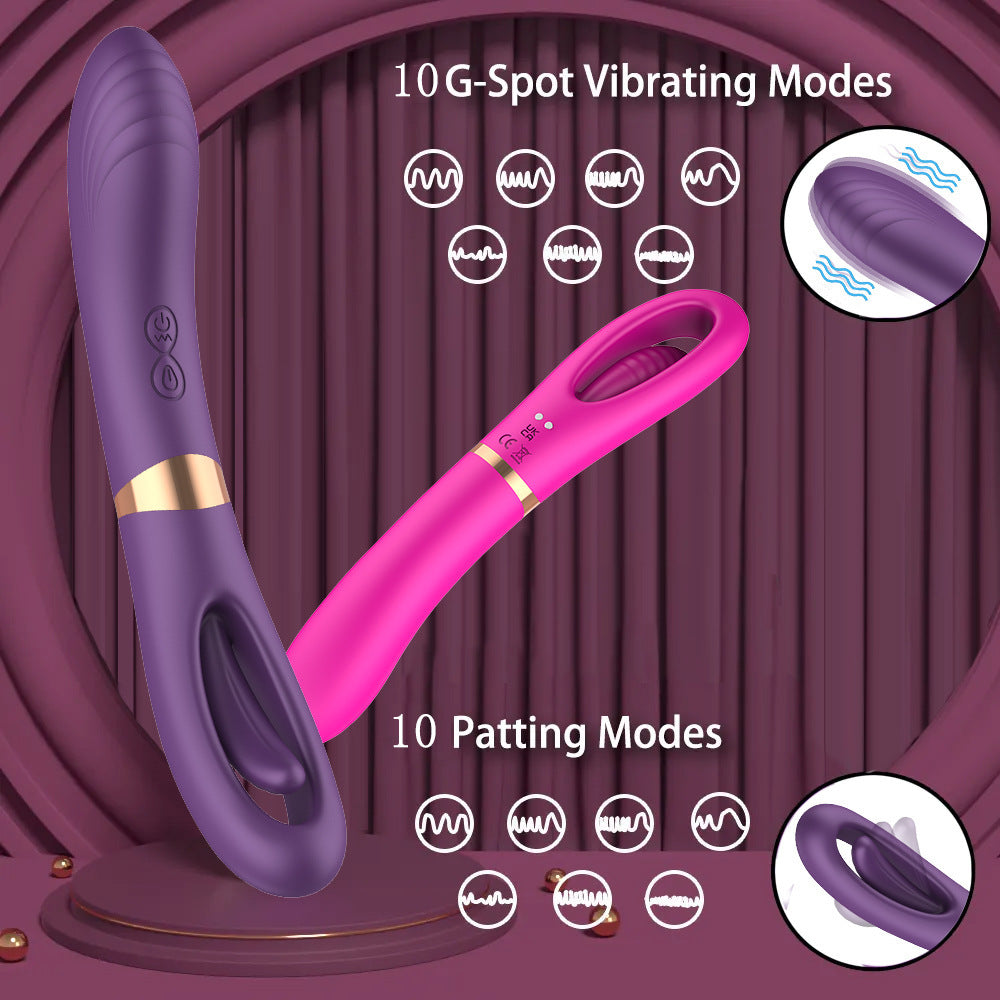 Lisa Flicker Double Headed Patting & Vibrating G-spot Vibrator-EROSREALM