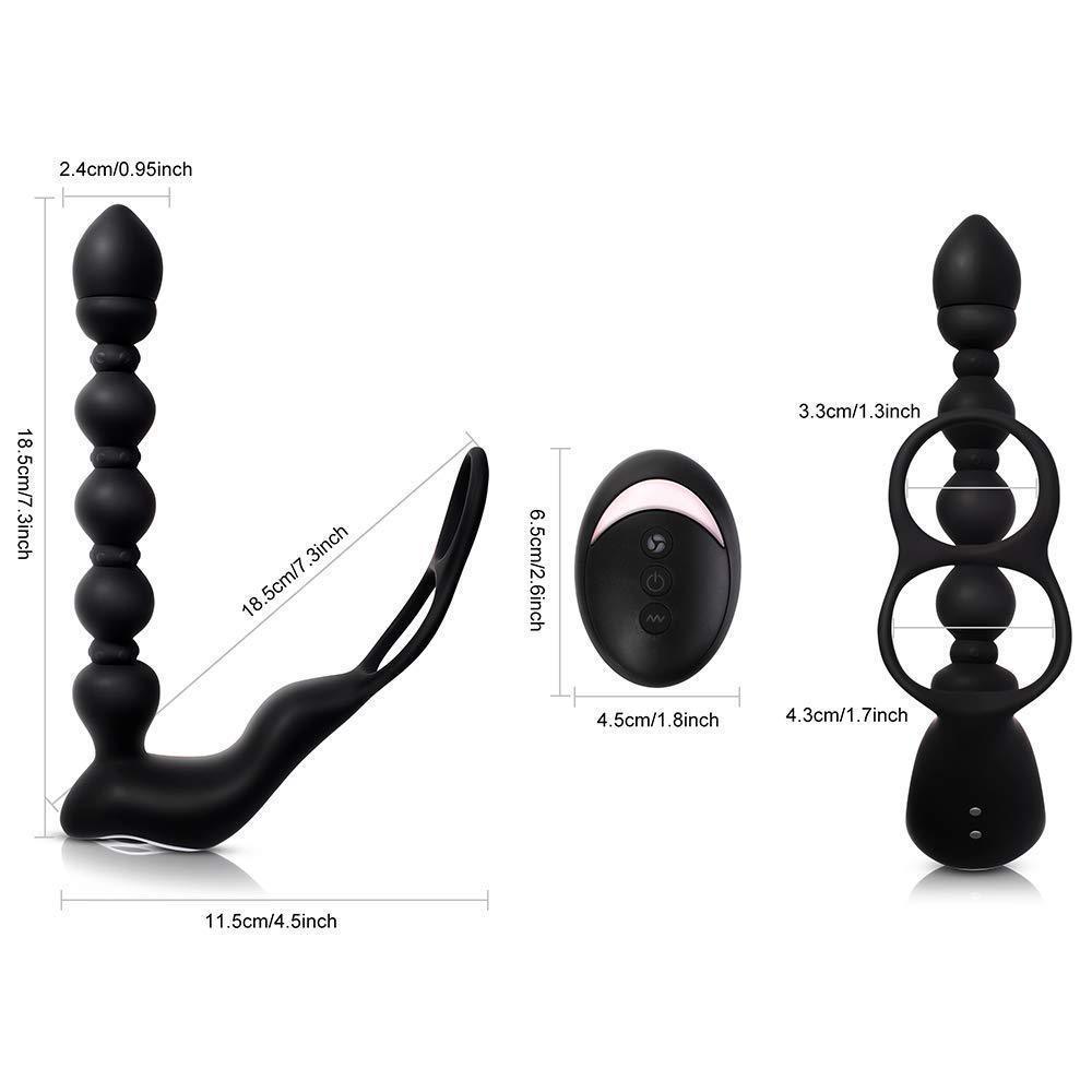 Remote Control Vibrating Anal Beads Butt Plug Vibrator-EROSREALM