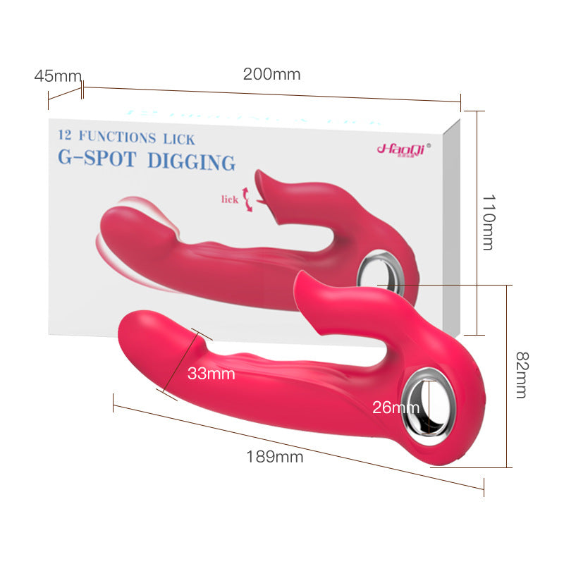 2-in-1 Licking G-spot Vibrator-EROSREALM