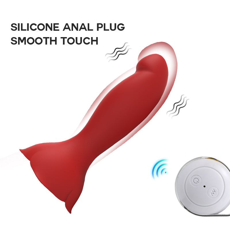 Wireless Remote Control Silicone Rose Vibrator-EROSREALM