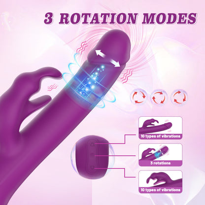 Rotatary & Vibrating Rabbit Vibrator-EROSREALM