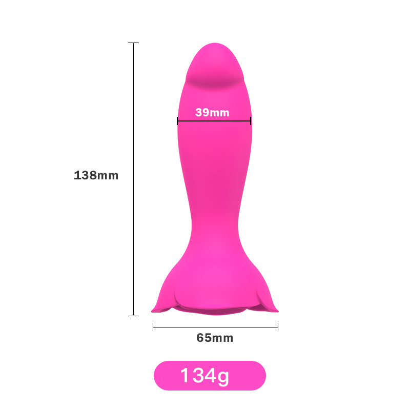 Wireless Remote Control Silicone Rose Vibrator-EROSREALM