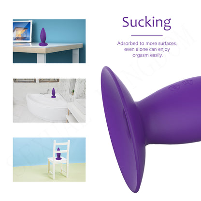 Remote Control Anal Vibrator Silicone Butt Plug-EROSREALM