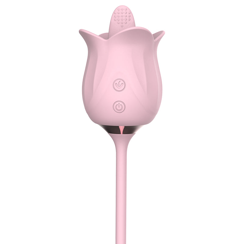 3-in-1 Blooming Rose Toy Rotating Telescopic Tongue Licking Pearls Vibrator-EROSREALM