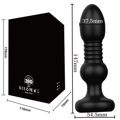 Telescopic Anal Vibrator Wireless Remote Control Prostate Stimulator Massager Butt Plug Dildo-EROSREALM