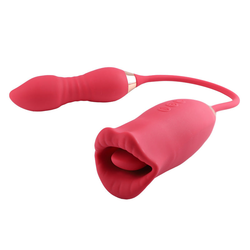 Scarlet Rose Lip 3-in-1 Bitting & Thrusting Vibrator-EROSREALM