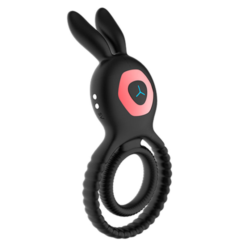 Rabbit Head Vibration Double Rings For Couples-EROSREALM