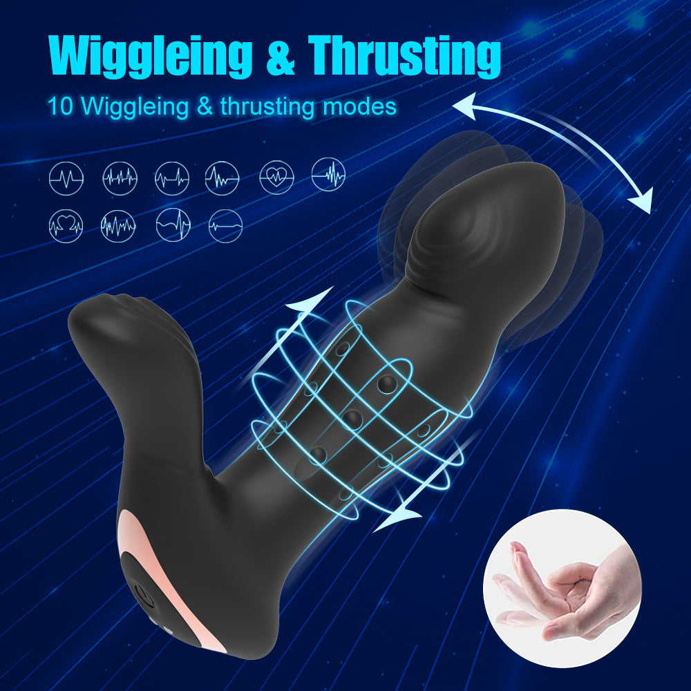 Pearls Pleasure 3-in-1 Wiggling Thrusting And Vibrating Remote Control Prostate Massager-EROSREALM