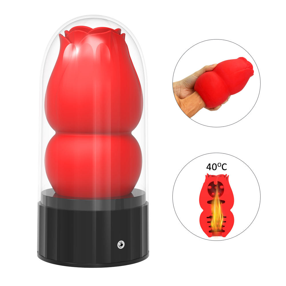 Male Rose Toy Heating Manual Masturbation Cup-EROSREALM