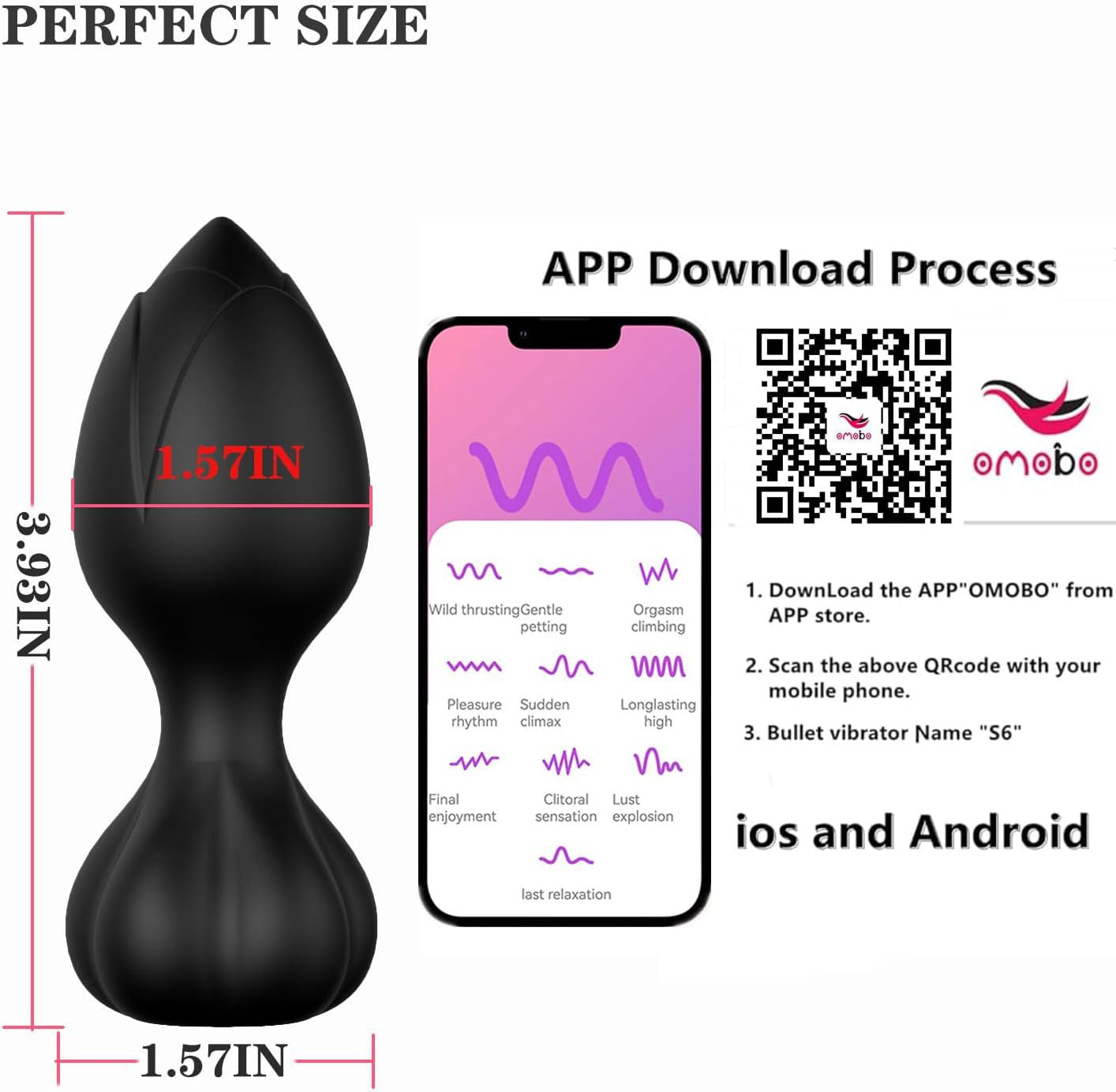 App Remote Control 10 Frequency Anal Vibrator-EROSREALM