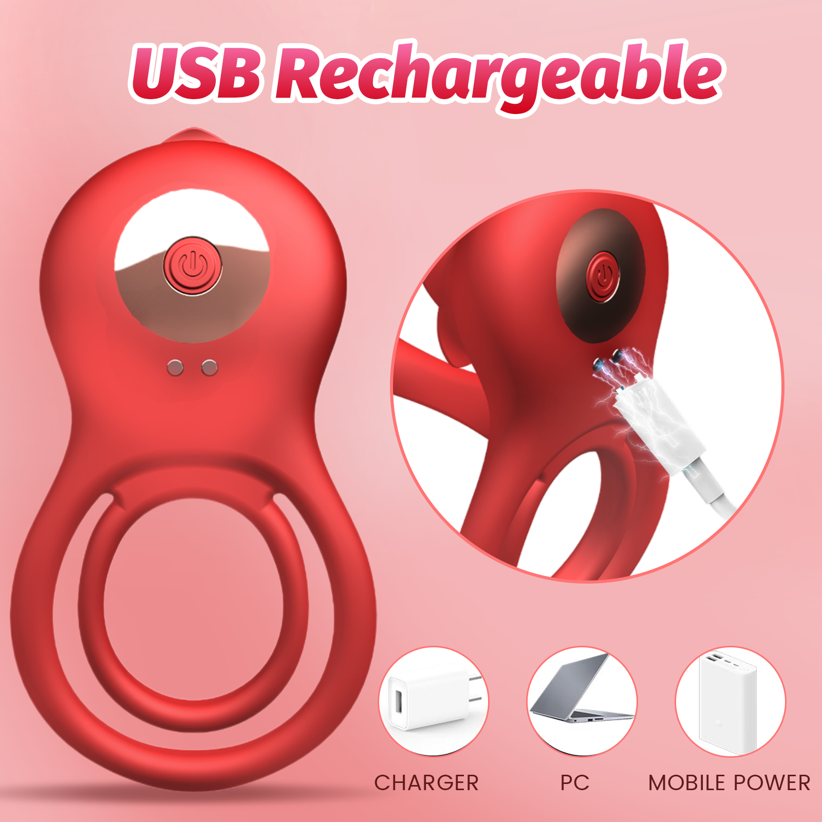 Rose Shackle Remote Control Dual-motor Vibration Penis Ring For Couples-EROSREALM