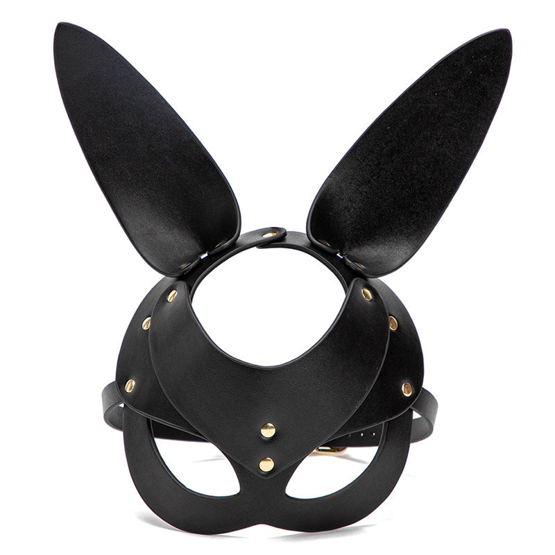 SM Faux Leather Blindfold with Ear-EROSREALM