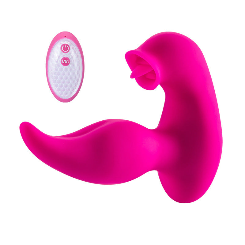 Remote Control Double Tongue Licking Wearable Anal Vibrator-EROSREALM