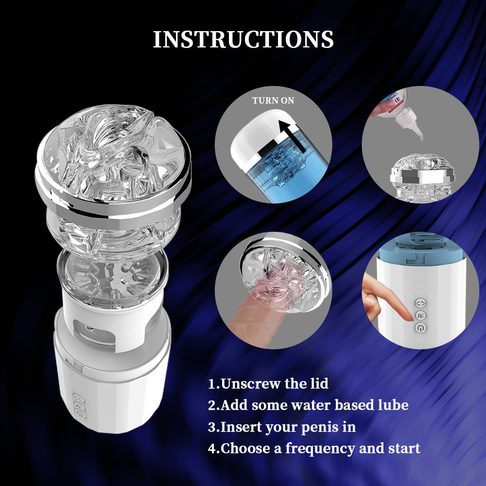 Rotation Telescopic Masturbation Cup Male Electric Masturbator-EROSREALM