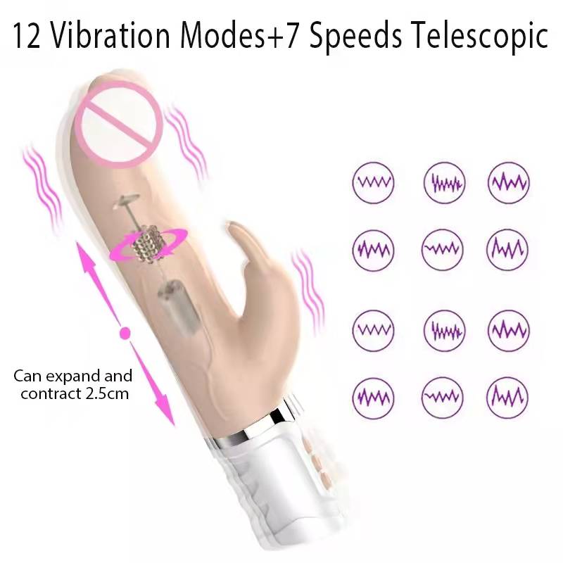 Thrusting Heating Rabbit Vibrator Female Masturbator-EROSREALM