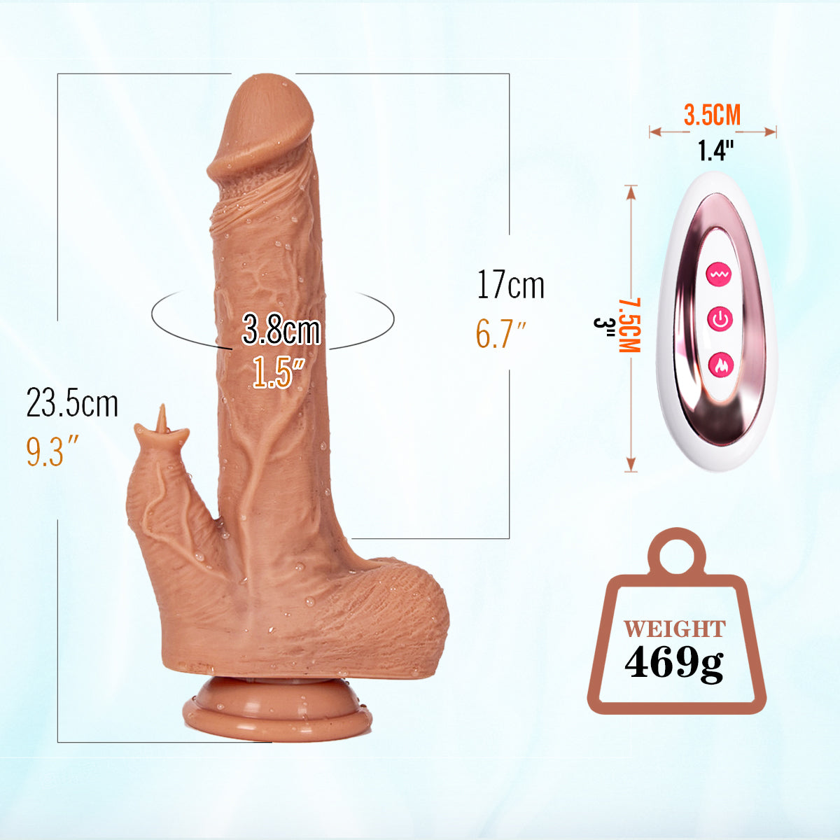 F27 Tongue King Thrusting Rotating Tongue-licking Vibrating Dildo-EROSREALM