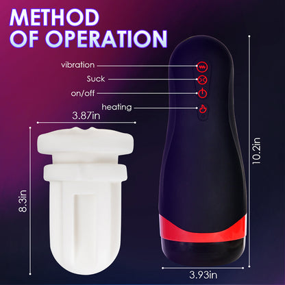 Tommy - Heating Vibration Clip Suction Masturbation Cup-EROSREALM