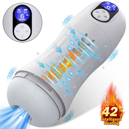 3-in-1 Automatic Retractable Sucking And Warming Male Penis Stroker-EROSREALM