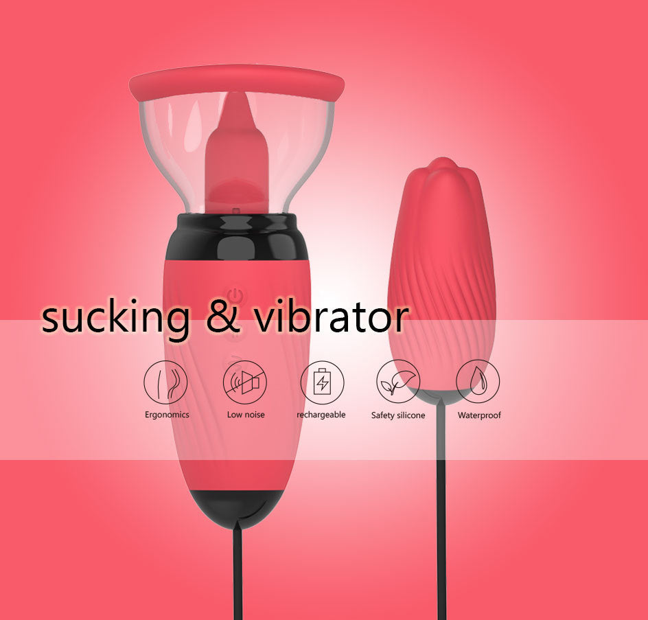 Tongue Licking Vibrator Vagina Nipple Sucking G Spot Clitoris Stimulator-EROSREALM