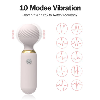 Love & Joy Mini Vibrating Wand Personal Massager-EROSREALM