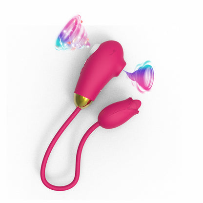 New Rose Sucking Tapping Tongue Licking 3 in 1 Vibrator-EROSREALM