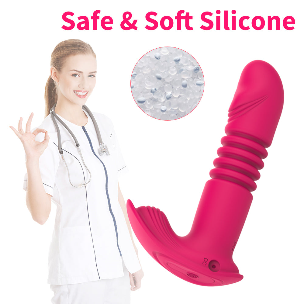 Remote Control Telescopic Dildo Vibrator Clit Massager G-spot Vaginal Stimulator-EROSREALM