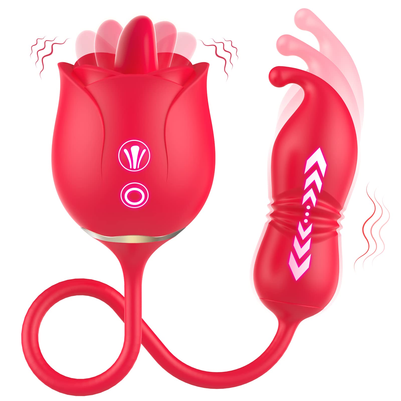 3 In 1 Rose Toy Thrusting Vibrator G Spot Clit Bullet Vibrators-EROSREALM