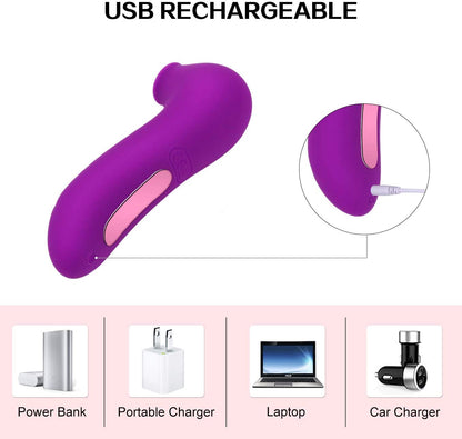 Clitoral Sucking Vibrator with 10 Intensities Modes . Waterproof Rechargeable Quiet Clitoris Nipples Suction Stimulator-EROSREALM