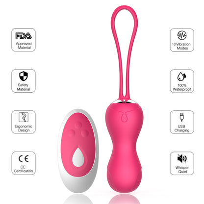 10 Speed Vibrating Egg Exercise Vagina Tighten Kegel Ball Egg Vibrator-EROSREALM