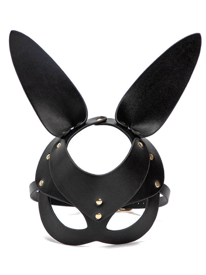 SM Faux Leather Blindfold with Ear-EROSREALM