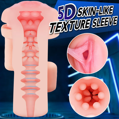 2 Vibrating Motor 7.6 Depth Sleeve Male Penis Stroker-EROSREALM