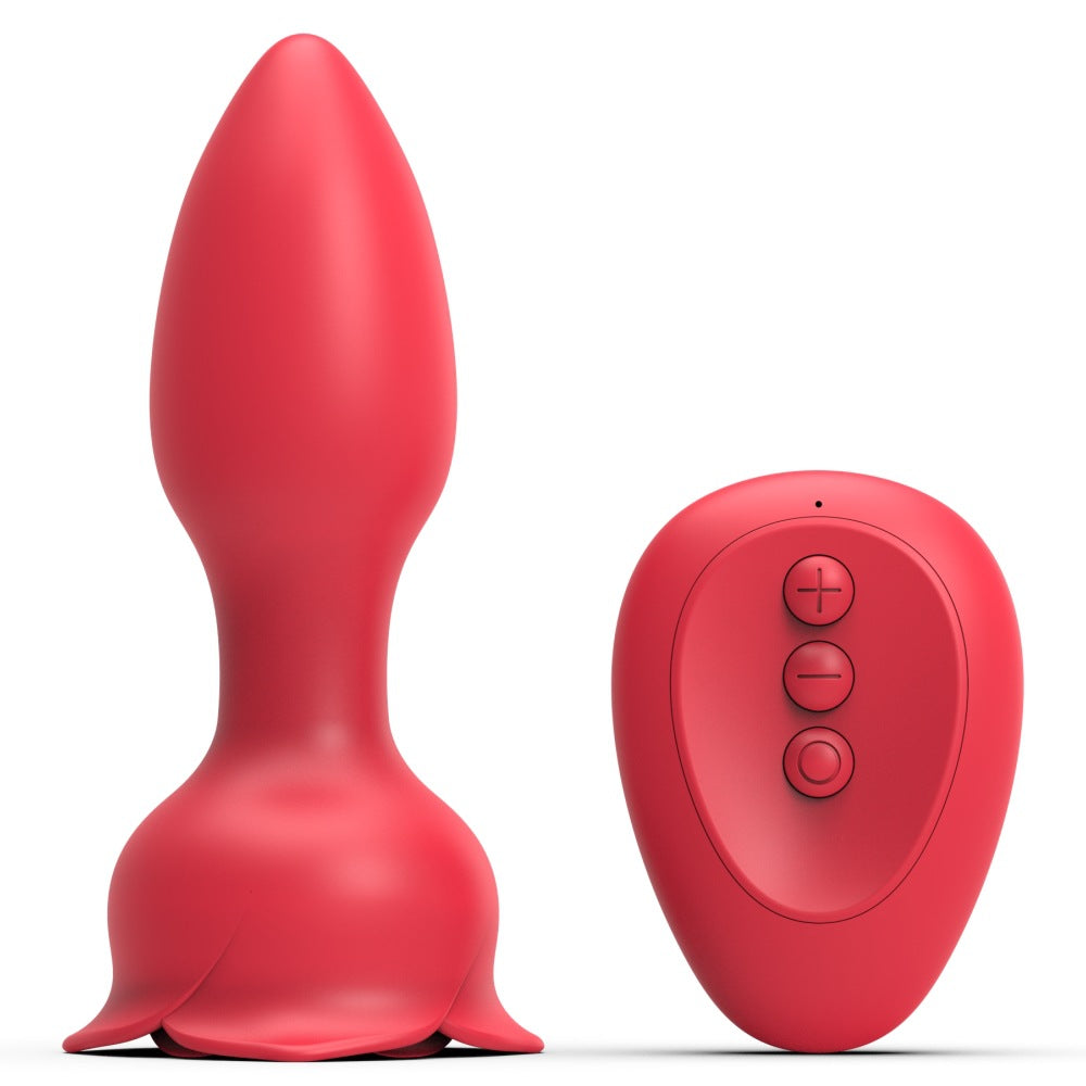 App / Wireless Remote Vibrating Rose Anal Vibrator-EROSREALM