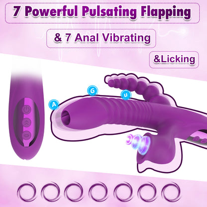 Cactus 5-in-1 Rabbit Clit & G-spot Anal Vibrator-EROSREALM