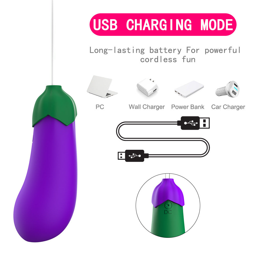 Wireless Remote Control Warming Eggplant Vibrator-EROSREALM