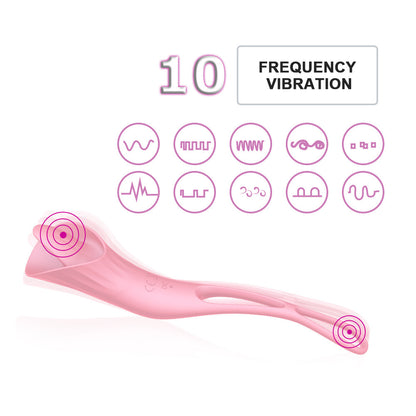 Ballerina Vibrator Tongue Licking Penis Ring Vibrator for Couples-EROSREALM