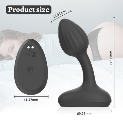 Wireless Remote Control Mushroom Head Vibrating Anal Plug-EROSREALM