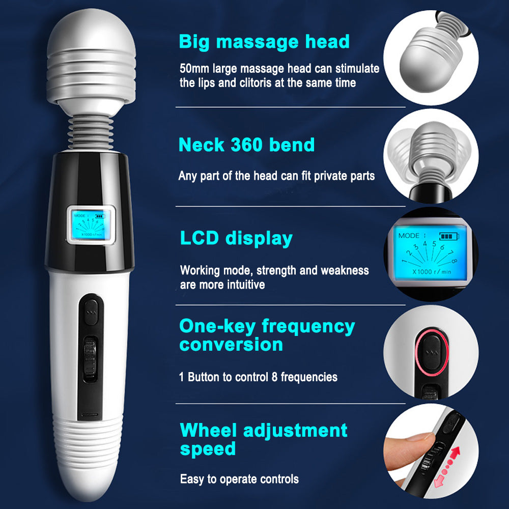 Lcd Screen Strong Earthquake Big Massage Wand-EROSREALM