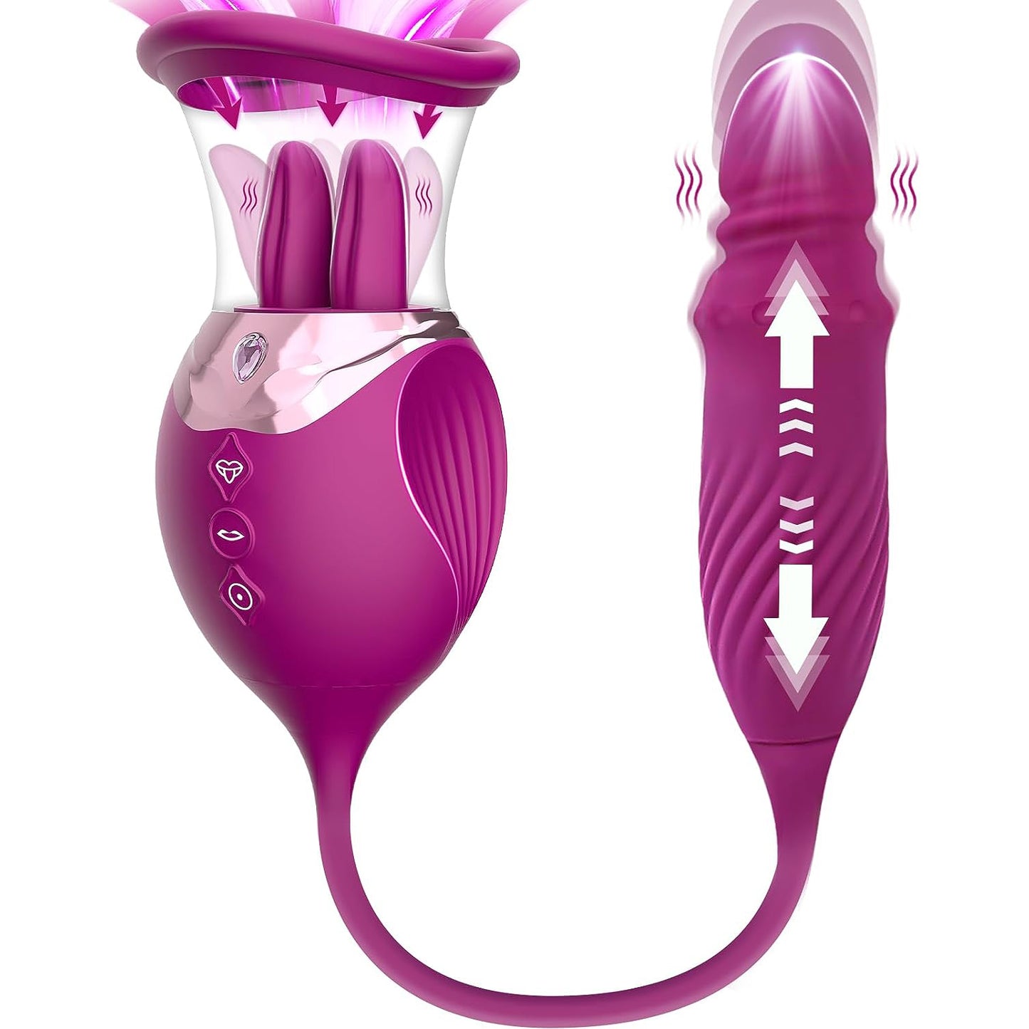 Elsa 2.0 Dual-tongue Licking Clit & Nipple Sucker With Thrusting Vibrator-EROSREALM