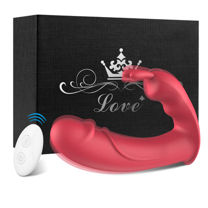 2-in-1 Rabbit Ear Clit Stimulator Wearable Panty Vibrator-EROSREALM